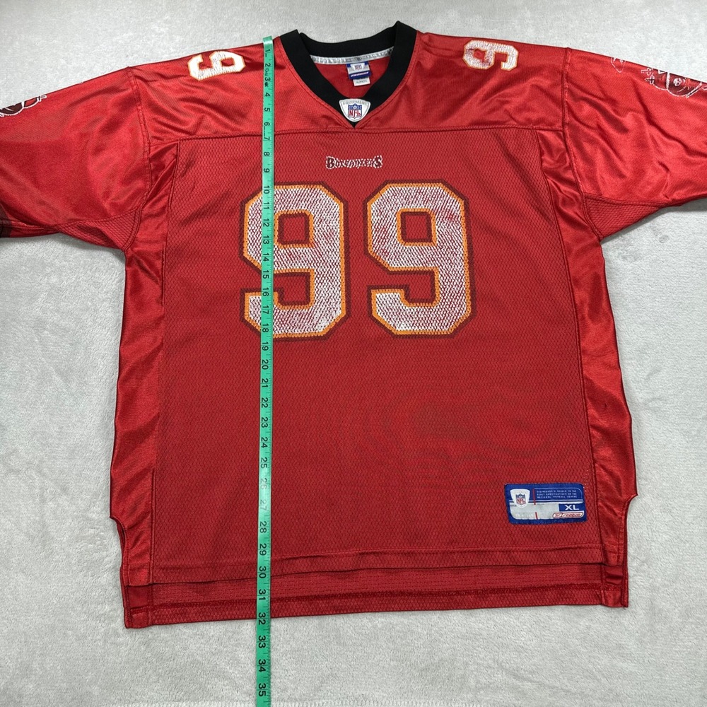 Vintage Tampa Bay Buccaneers Jersey Mens XL Red Warren Sapp #99 NFL Football 00s - Picture 9 of 9